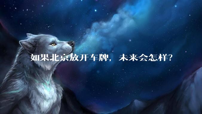 如果北京放开车牌，未来会怎样？